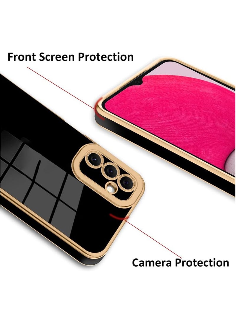 Compatible with Samsung Galaxy A15 cover, smooth veneer gold plated chrome, Black Thin and smooth shock-proof full protectionSamsung Galaxy A15 case（Black）  - Image 4
