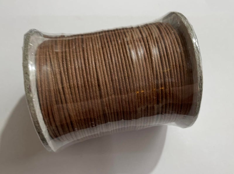 OMX 100 Mtr Coconut Brown Waxed Cotton Cord Braided Bracelet Jewelry Making Beading Thread String (1pc, 1 MM) - Image 4