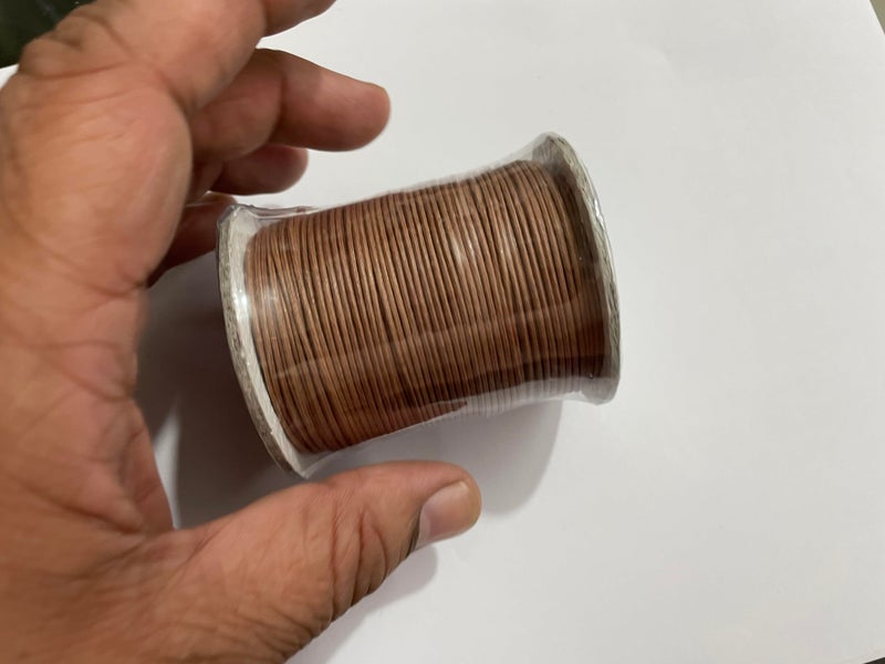 OMX 100 Mtr Coconut Brown Waxed Cotton Cord Braided Bracelet Jewelry Making Beading Thread String (1pc, 1 MM) - Image 3