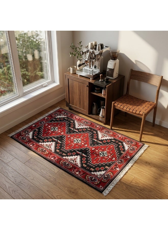 SEGADTY Red carpet from Segadty, soft and lightweight and easy to carry for trips, majlis rug and outdoor mat, 90×150 Or 200×90 cm, red - Image 2