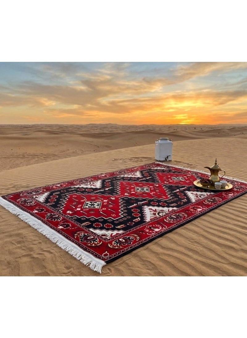 SEGADTY Red carpet from Segadty, soft and lightweight and easy to carry for trips, majlis rug and outdoor mat, 90×150 Or 200×90 cm, red - Image 1