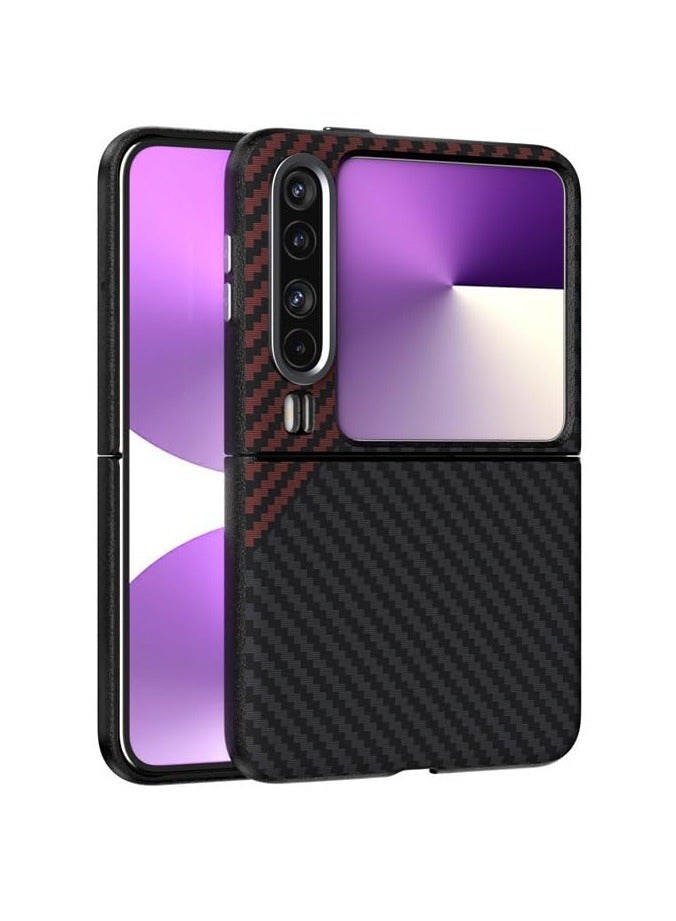 general Magnetic Carbon Fiber Case Compatible with Huawei Pura X (2025), Buit in Invisible Magnetic and Support Wireless Charging, Ultra-thin Matte Anti Shock and Anti Fall Cover