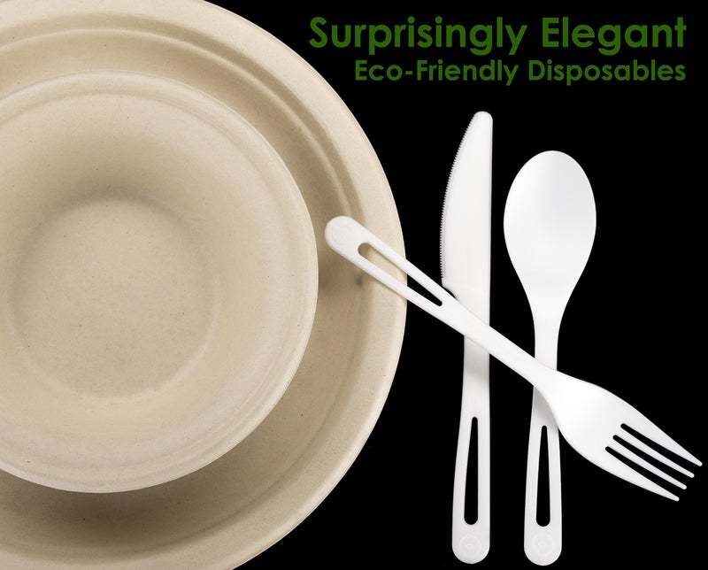 Avant Grub Spoons Made From Non-GMO Plant-Based Plastic 25 Pack. Sturdy Utensils are Certified Compostable  Disposable  Eco-Friendly Cutlery With No Wood Taste. Safe for Hot and Cold Foods! - Image 3