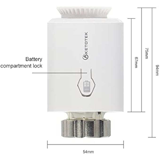 DIGITAL ZIGBEE SMART HOME RADIATOR THERMOSTAT PROGRAMMABLE VALVE THERMOSTATIC HEAD WIRELESS HEATING TEMPERATURE CONTROLLER ALEXA, GOOGLE ASSISTANT, SMART LIFE/TUYA APP COMPATIBLE - Image 3