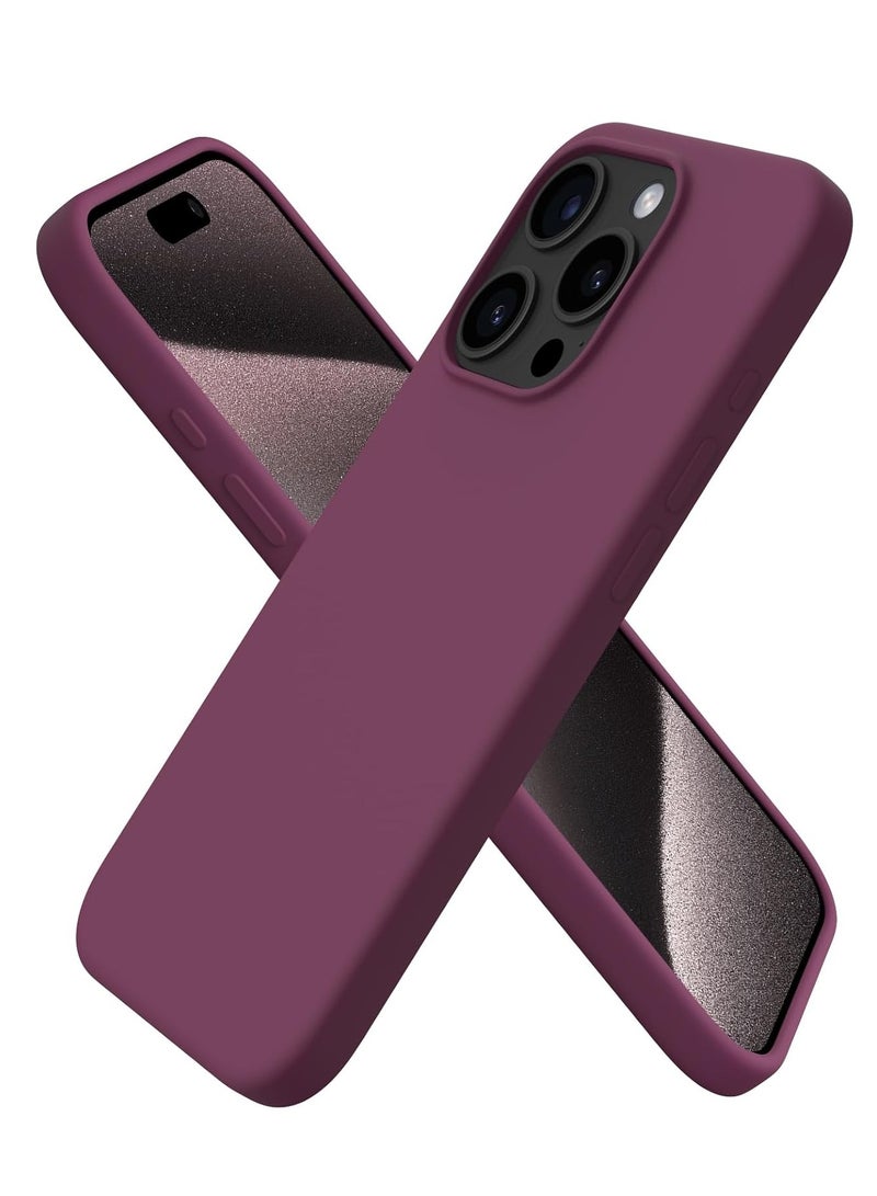 حومة جراب iPhone 15 Pro مقاس 6.1 بوصة من السيليكون الجل السائل لهاتف iPhone 15 Pro غطاء داخلي من الألياف الدقيقة الناعمة ذات الملمس الحريري المقاوم للخدش، غطاء رقيق مقاوم للصدمات متوافق مع iPhone 15 Pro - Image 1