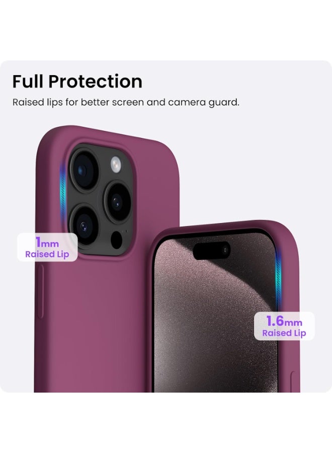 حومة جراب iPhone 15 Pro مقاس 6.1 بوصة من السيليكون الجل السائل لهاتف iPhone 15 Pro غطاء داخلي من الألياف الدقيقة الناعمة ذات الملمس الحريري المقاوم للخدش، غطاء رقيق مقاوم للصدمات متوافق مع iPhone 15 Pro - Image 3