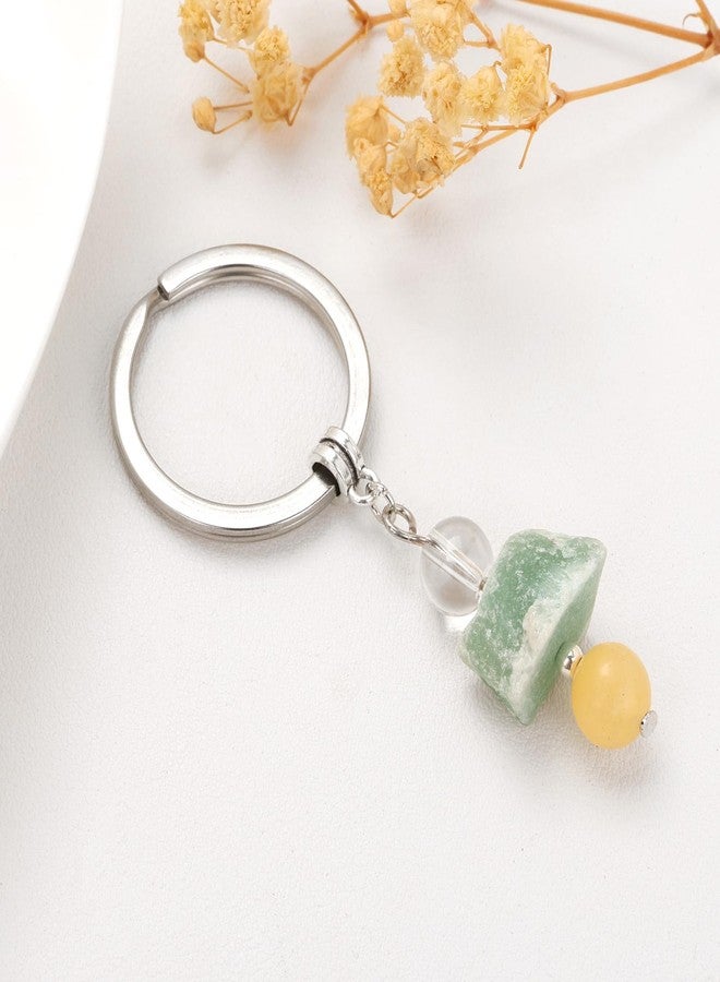 Raicegs April Birthstone Keychain for Women Cute Crystal Birth Flower Key Chain Natural Stone Unique April Birthday Gifts for Women April Birthstone Jewelry - Image 2