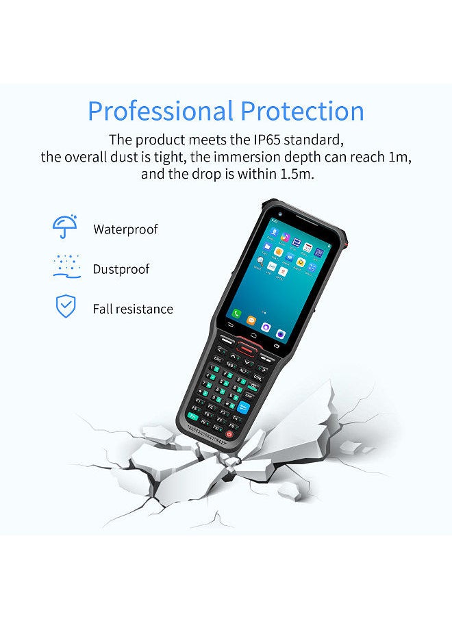 Generic - Android 10.0 1D/2D/QR Barcode Scanner Handheld Mobile Terminal PDA with Honeywell 2D Scan Engine Support Wireless Wi-Fi 4G with 4.0 Inch Touchscreen - Image 1