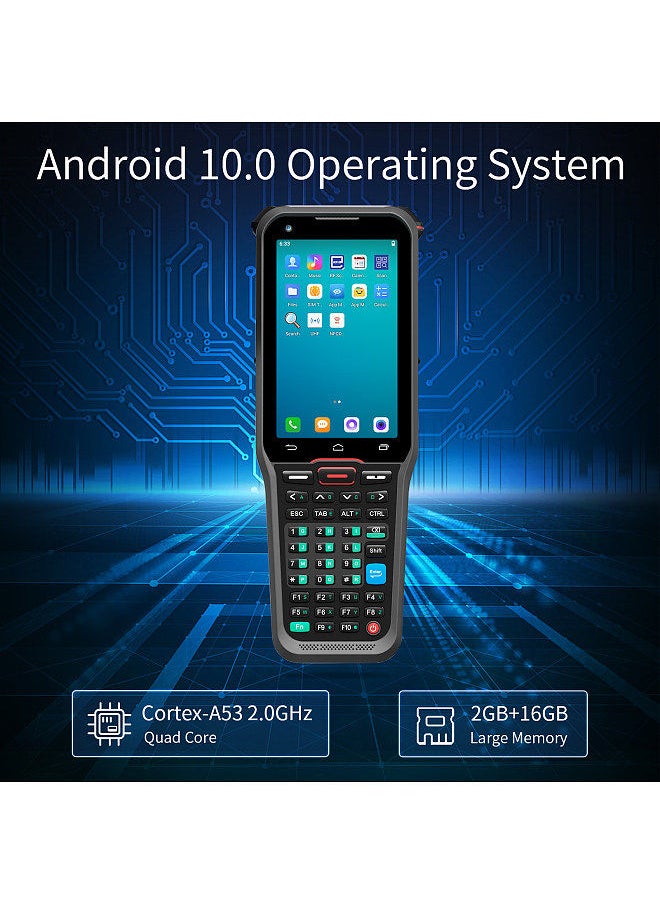 Generic - Android 10.0 1D/2D/QR Barcode Scanner Handheld Mobile Terminal PDA with Honeywell 2D Scan Engine Support Wireless Wi-Fi 4G with 4.0 Inch Touchscreen - Image 1