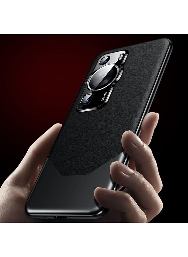 S-TOP Case For Huawei P60/P60 Pro Electroplated Imitation Ultimate Design PC + Leather Phone Case - Image 4