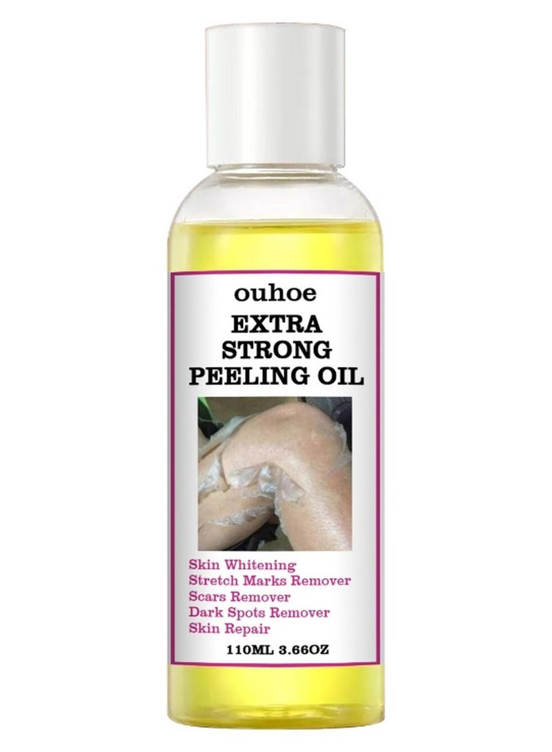 أوهو زيت تقشير للبشرة الداكنة، زيت تقشير أصفر مع حمض الساليسيليك وهيالورونات الصوديوم، زيت تقشير قوي بقوة إضافية، حل تقشير مقشر للجسم لجميع أنواع البشرة - 110 مل - Image 1