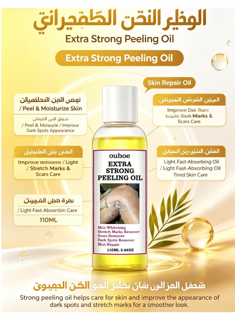 OUHOE Peeling Oil for Dark Skin, Yellow Peeling Oil with Salicylic Sodium Hyaluronate, Strong Peeling Oil Extra Strength, Exfoliating Peeling Solution for Body All Skin Type - 110ML - Image 1