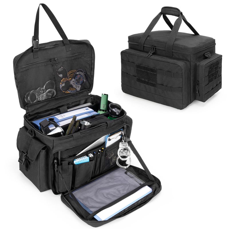 samdew Patrol Bag Law Enforcement, Police Duty Bag with Padded Laptop Layer (up to 15.6"), Police Gear Storage Organizer Car Front Seat Organizer for Police Equipment, MOLLE Compatible - Image 1