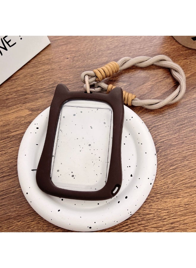 NIBEMINENT 1 - Piece Transparent And Cute Kpop Photo Card Holder Pendant Key Chain ID Badge Holder ID Card Holder Photo Card Protector for School ID Office ID Access Card for Women Girls - Image 1