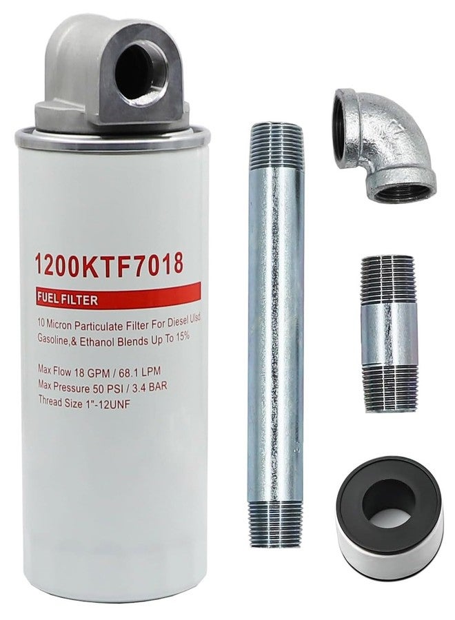 فلتر وقود 1200KTF7018، 3/4 بوصة، 18 جالون/دقيقة، 50 رطل/بوصة مربعة، فلتر 10 ميكرون F1810PM0 1200KTG9075، متوافق مع FR152 FR112 FR1210G FR610G FR702R FR701 FR112C 2P279 4RP94l 5P234 7P073، مجموعة ترشيح وقود الديزل والبنزين - Image 1