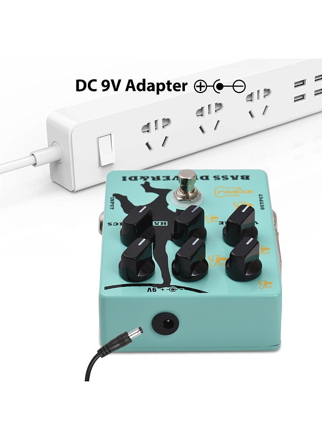 Generic Driver and DI Box Bass Effector Pedal for Electric Bass Guitar with XLR Output Bass Amp Pedal True Bypass DC 9V 6.35mm Input/Output Interface  - Image 3