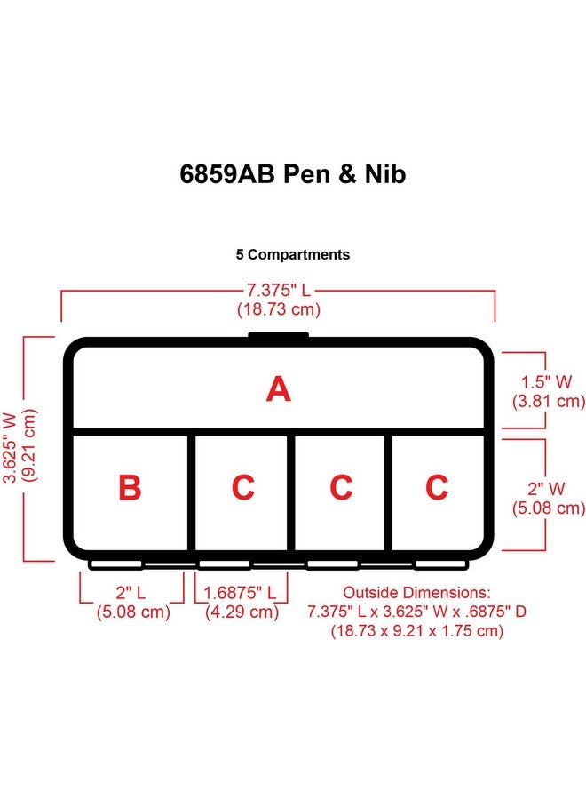 آرت بين 6859Ab صندوق القلم والسن منظم الفنون والخط [1] صندوق تخزين بلاستيكي شفاف - Image 2