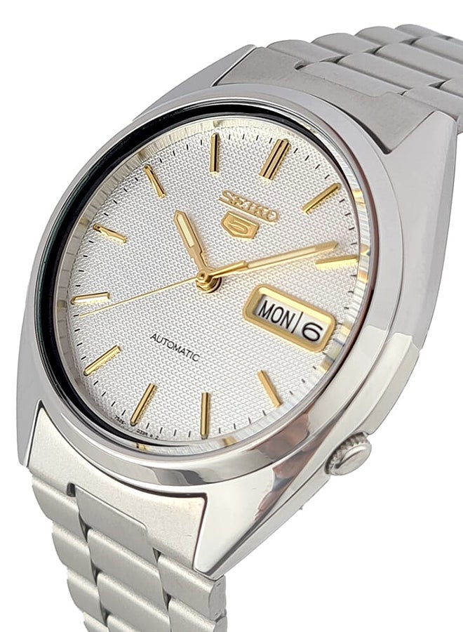 Seiko ساعة يد أوتوماتيكية للرجال من الفولاذ المقاوم للصدأ على شكل دائري تناظري SNXG47K1 - 37 مم - Image 2