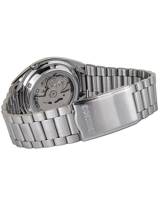 Seiko ساعة يد أوتوماتيكية للرجال من الفولاذ المقاوم للصدأ على شكل دائري تناظري SNXG47K1 - 37 مم - Image 3