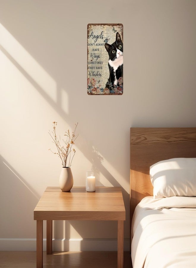 Bestylez Angels Don't Always Have Wings Sign Tuxedo Cat Memorial Gifts Cat Signs Home Decor 12 x 8 Inch (3002) - Image 5