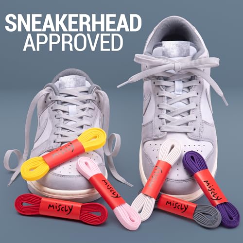 Miscly Flat Shoe Laces for Sneakers, Multiple Lengths and Colors Available - Black, 54″ (137 CM) - Image 5