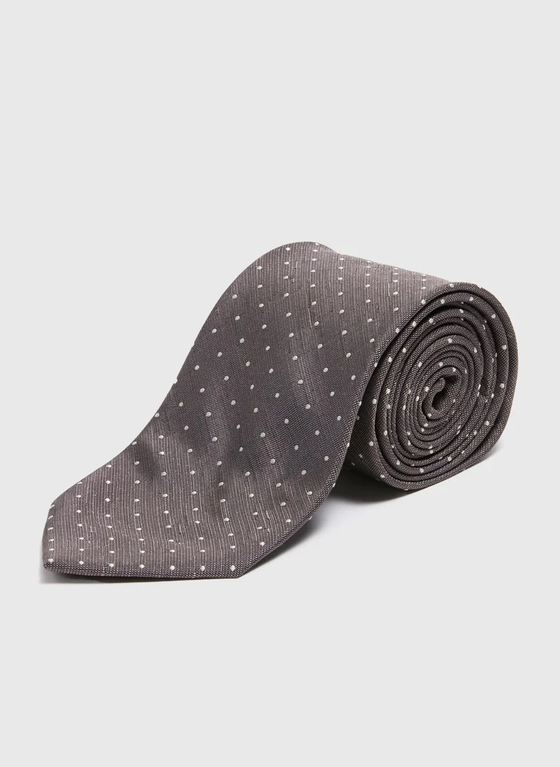 Matalan Taylor & Wright Brown Polka Dot Tie