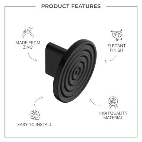 LAPO 30 Piece Cabinet Knobs – Drawer Knobs for Kitchen, Cupboards & Dressers (Material-Zinc, Black Finish) KN - Image 3