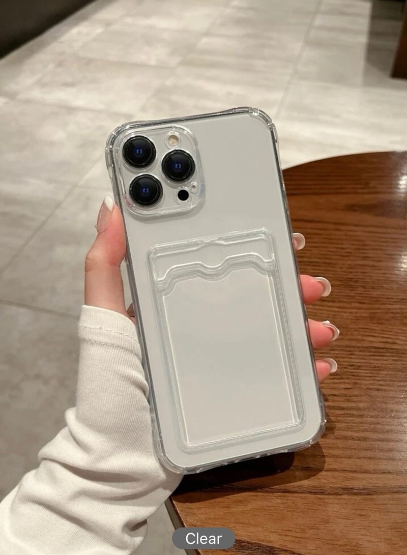 Iphone 15 Pro Clear Phone Case With Card Holder  - Image 2