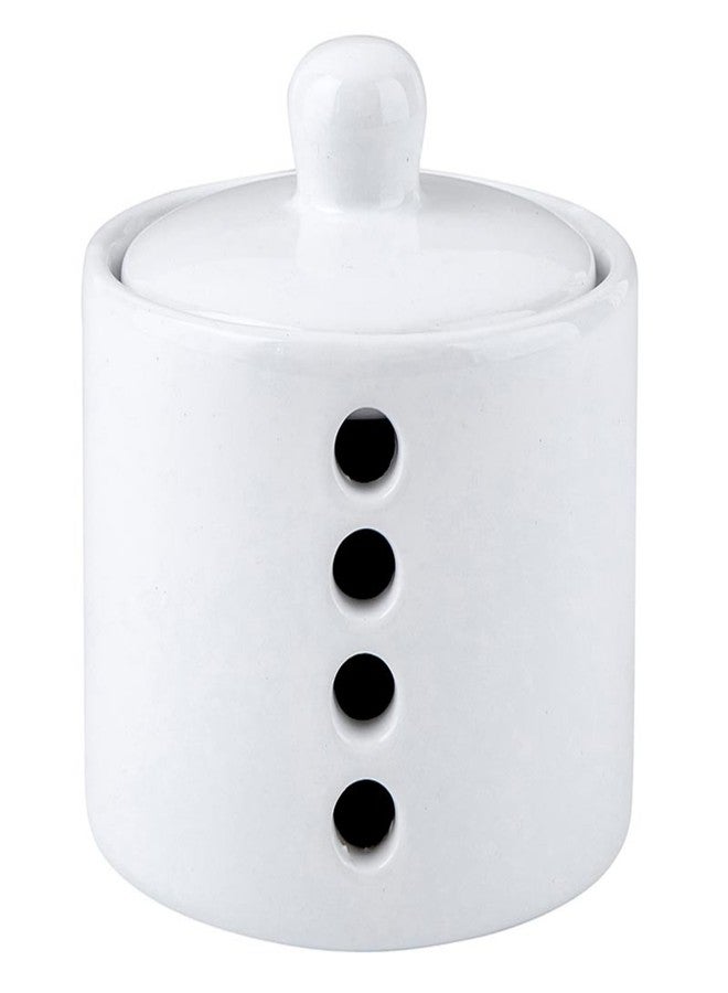 Santa Barbara Design Studio Garlic Keeper Modern Ceramic Countertop Garlic Storage Container, 4" x 3.75", White - Image 1