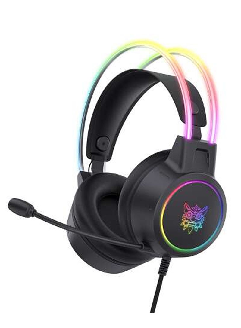 أونيكوما سماعات الألعاب Onikuma X15 PRO RGB مع ميكروفون وإضاءة LED - Image 1