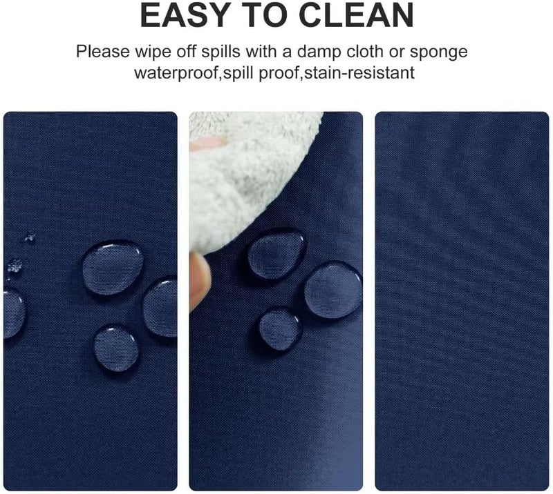 DWCN Dark Blue Tablecloth Stain Protection Washable Table Linen Waterproof Table Cloth for Dining Room, Garden, Party, Weddings or Household, 135 x 180 cm - Image 2