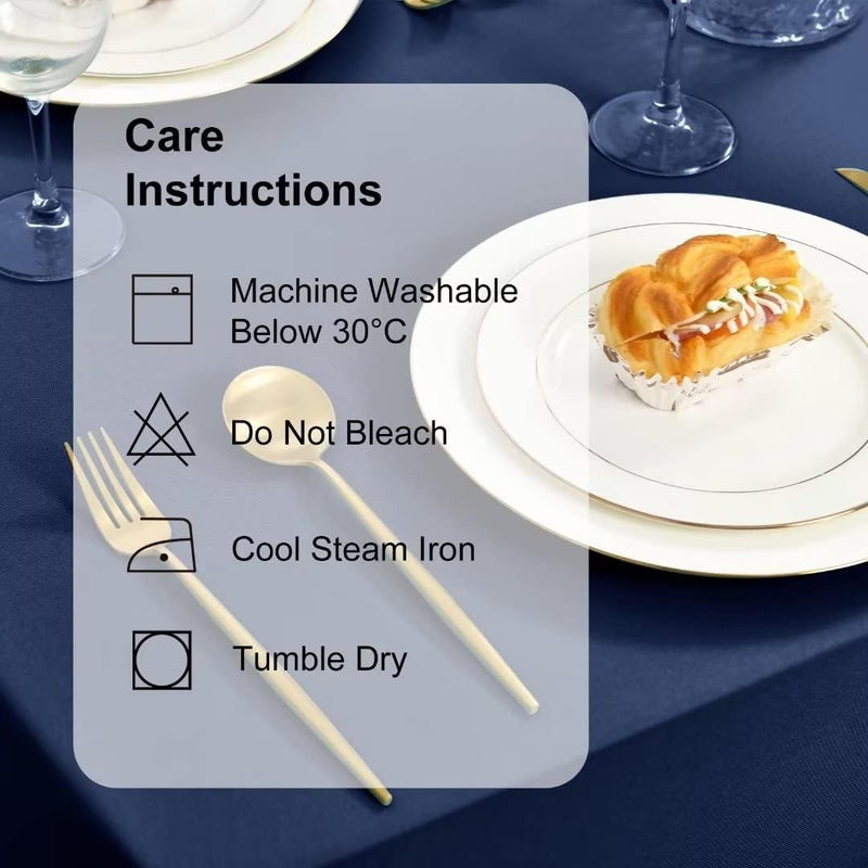 DWCN Dark Blue Tablecloth Stain Protection Washable Table Linen Waterproof Table Cloth for Dining Room, Garden, Party, Weddings or Household, 135 x 180 cm - Image 4