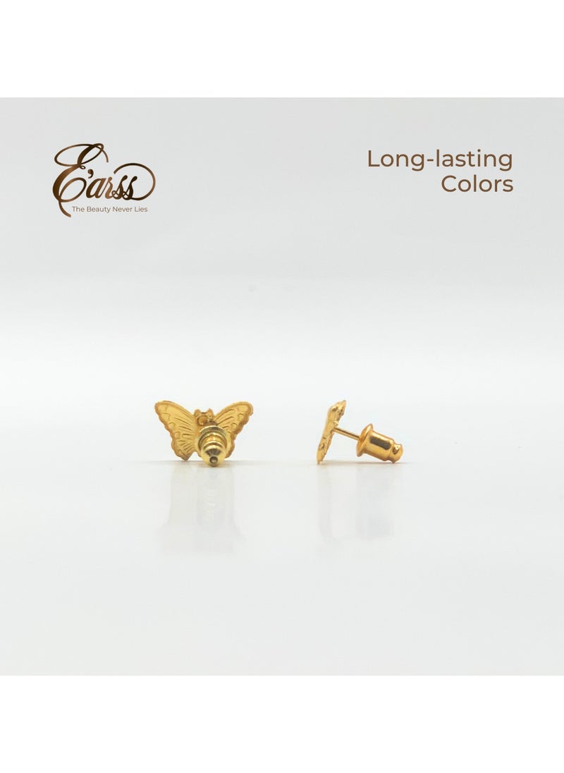 Butterfly Gold Earrings | Stainless Steel | Gold Plated