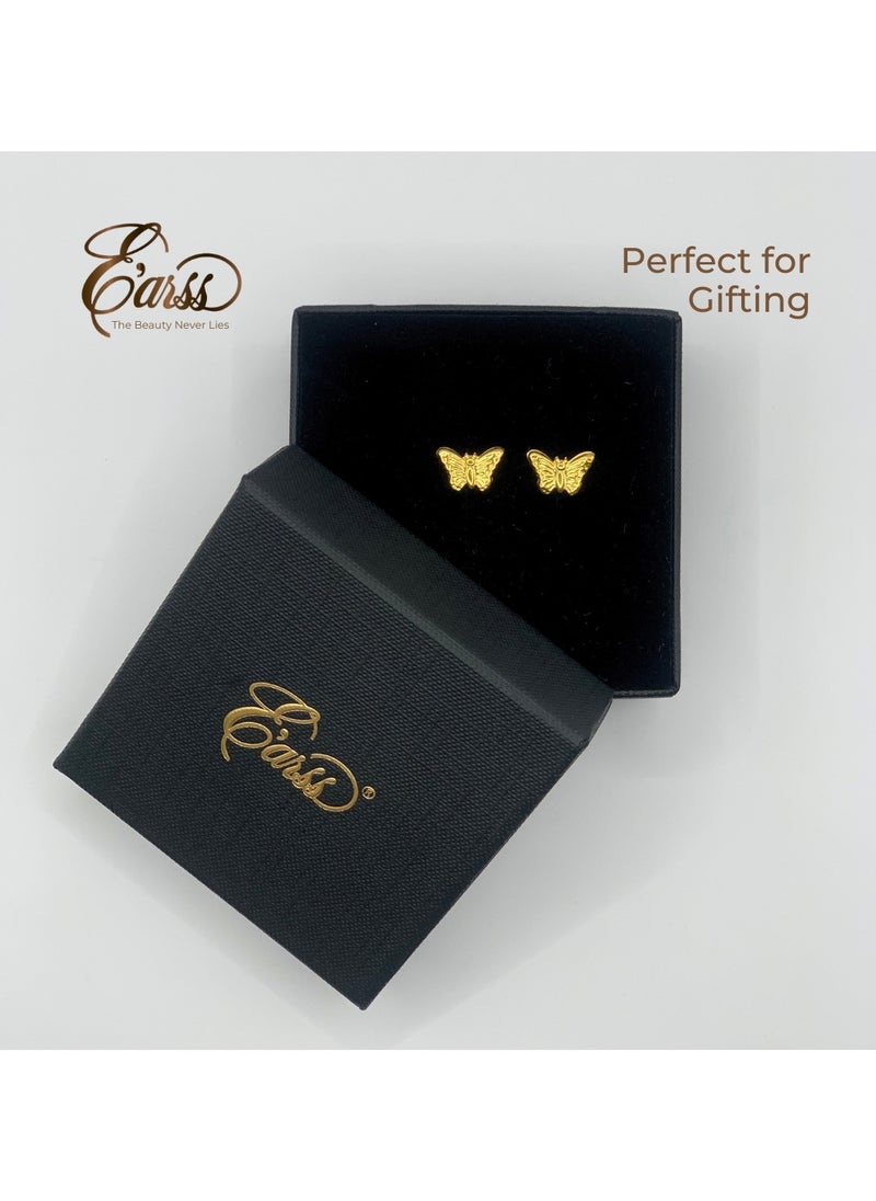 Butterfly Gold Earrings | Stainless Steel | Gold Plated