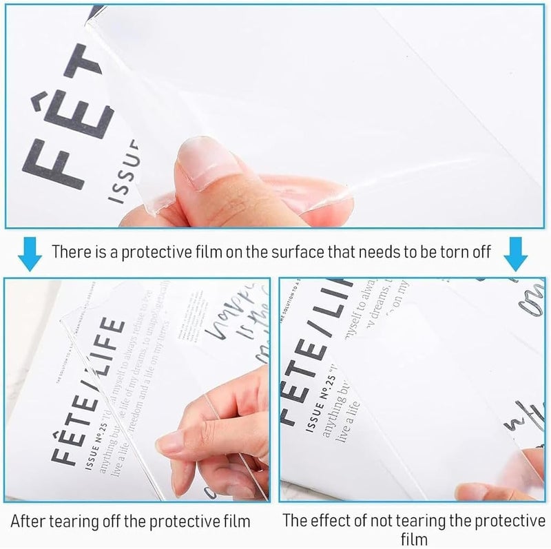 FASHION MANIA 5 Sets Acrylic Wall Name Plate Holder,Clear Plastic Sign Label Frame with Adhesive Tape. - Image 3