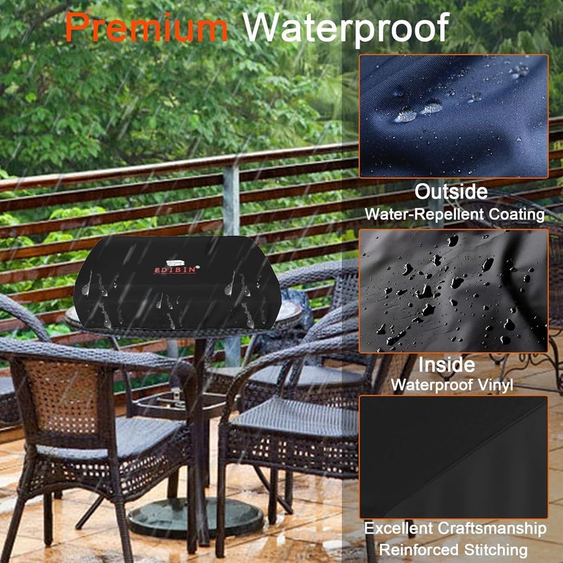 EDIBIN 22 inch Griddle Cover for Blackstone 22 inch Tabletop Griddle with Hood, Waterproof 900D Heavy Duty Polyester 22" Grill Cover for Blackstone 22" Tabletop Griddle 1813 - Image 3