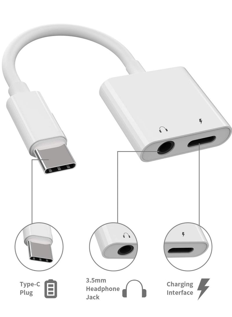 ELTRAZONE Fast Charging USB C to 3.5mm Headphone Adapter Aux Audio Type Charger Dongle Converter Jack for iPad Air4 Pro 2020 2019 2018 Samsung Galaxy S20 Ultra Z Flip Note S10 S9 Plus Compatible with Earphone - Image 2