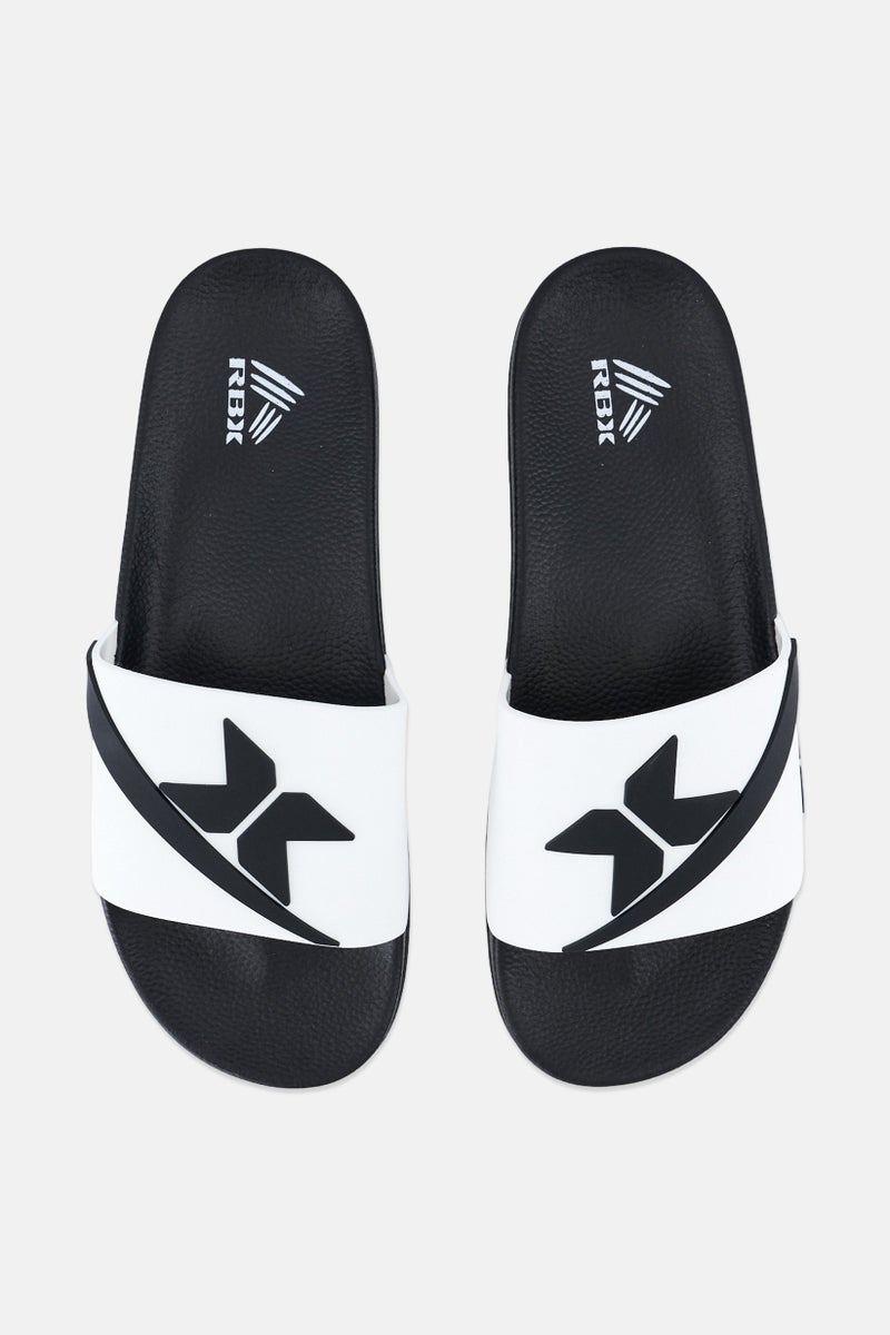 RBX Men Brand Logo Slip On Slides, White  - Image 2