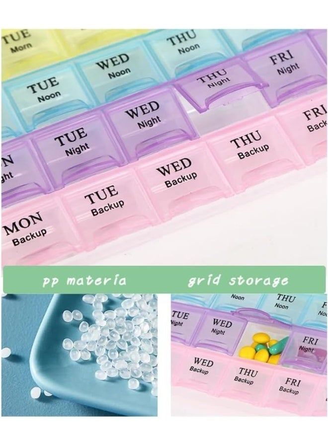 Large Weekly Pill Box Set (2 Pack) – Daily Medicine Organizer with 4 Separate Compartments per Day for Morning, Afternoon, Evening, and Night Doses - Image 2