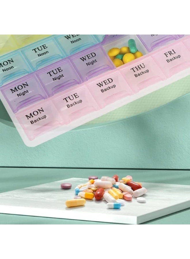 Large Weekly Pill Box Set (2 Pack) – Daily Medicine Organizer with 4 Separate Compartments per Day for Morning, Afternoon, Evening, and Night Doses - Image 5