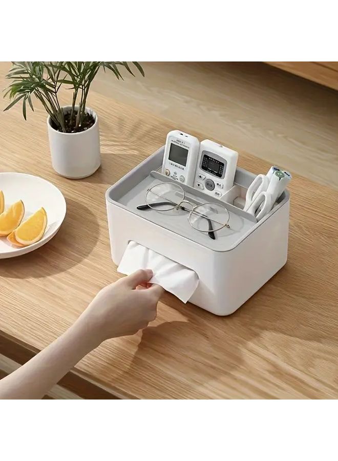 صندوق تخزين مكتبي بسيط متعدد الوظائف باللون الأزرق لتنظيم المناديل وأجهزة التحكم والنظارات - Image 5