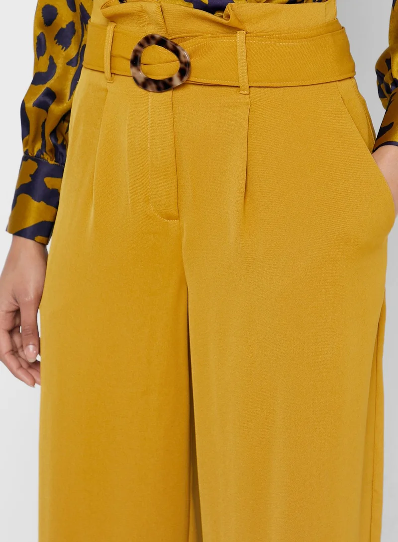 Moon River Wide Leg Belted Pants