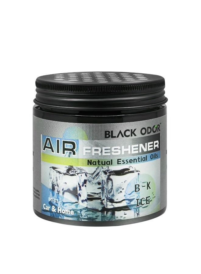 رائحة سوداء عبوة من 4 قطع جل معطر للجو (رائحة "آيس" B-K Ice BO-03) بوزن 180 جم، يحتوي على زيوت عطرية طبيعية، مناسب للسيارات والمنازل. - Image 3