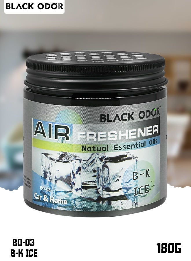 رائحة سوداء عبوة من 4 قطع جل معطر للجو (رائحة "آيس" B-K Ice BO-03) بوزن 180 جم، يحتوي على زيوت عطرية طبيعية، مناسب للسيارات والمنازل. - Image 5