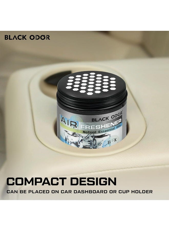رائحة سوداء عبوة من 4 قطع جل معطر للجو (رائحة "آيس" B-K Ice BO-03) بوزن 180 جم، يحتوي على زيوت عطرية طبيعية، مناسب للسيارات والمنازل. - Image 2