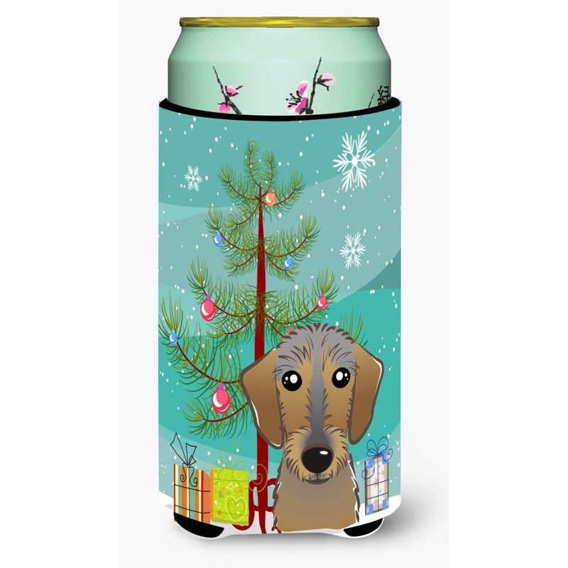 Caroline's Treasures ""Caroline's Treasures Christmas Tree and Wirehaired Dachshund Tall Boy Koozie Hugger  Multicolor"" 