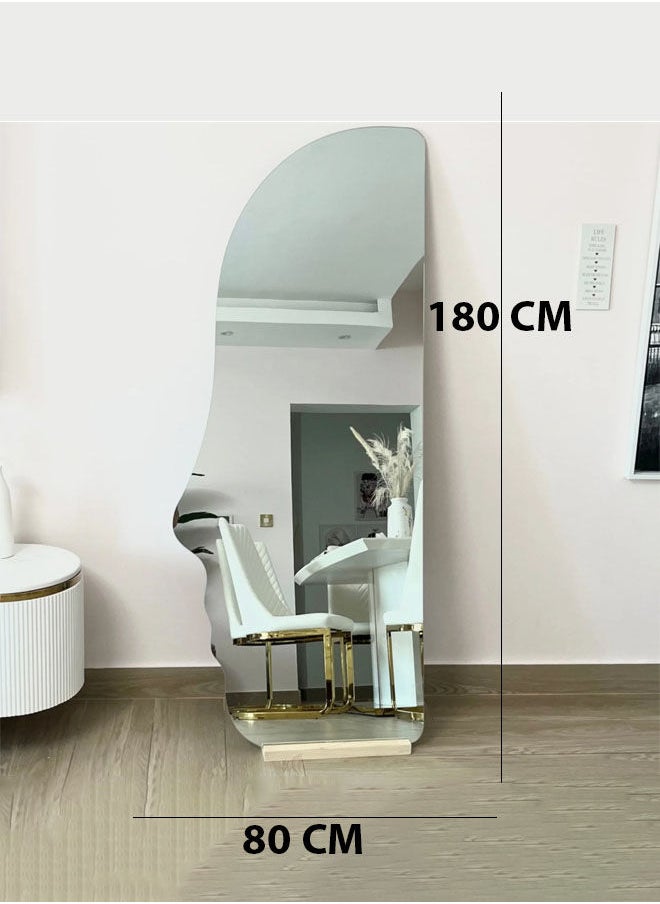 Decorhills Side Face Shape Full Length Makeup Mirror with Floor Stand – 80x180cm Modern Decorative Mirror for Bedroom, Bathroom or Dressing Room – Unique Aesthetic Home Accent Piece  - Image 5