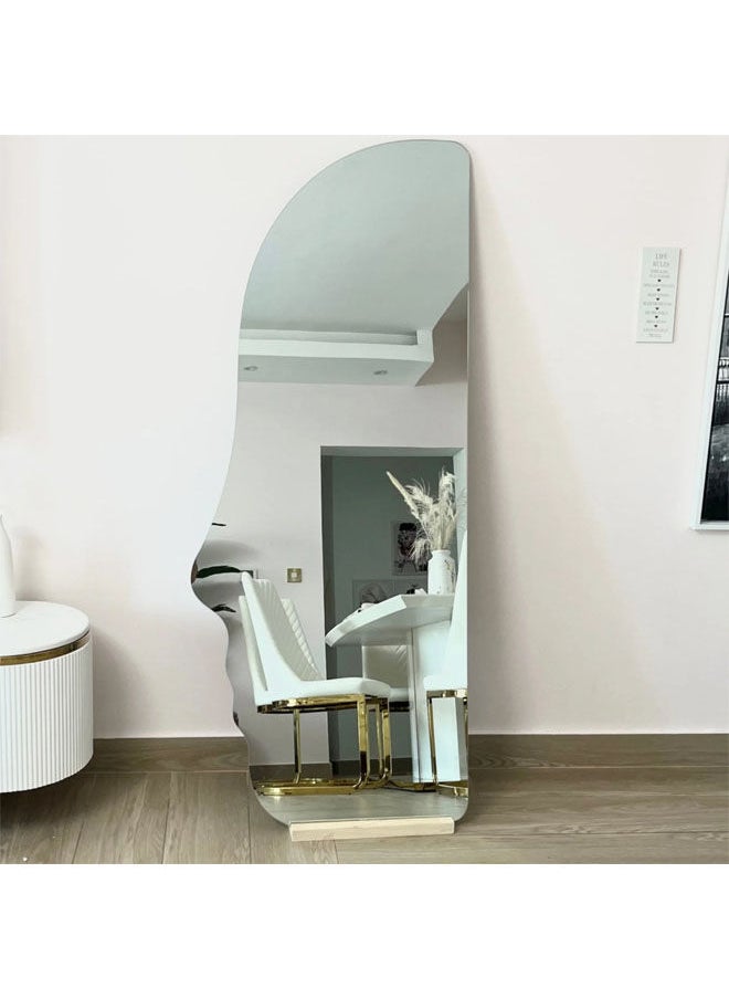 Decorhills Side Face Shape Full Length Makeup Mirror with Floor Stand – 80x180cm Modern Decorative Mirror for Bedroom, Bathroom or Dressing Room – Unique Aesthetic Home Accent Piece  - Image 4