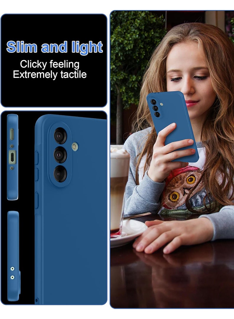 Case Up حافظة متوافقة مع سامسونج جالاكسي A17، سيليكون سائل ناعم ومتميز [بطانة ميكروفايبر مضادة للخدش] غلاف واقي رفيع مضاد للصدمات لهاتف سامسونج جالاكسي A17 2025، أزرق - Image 2