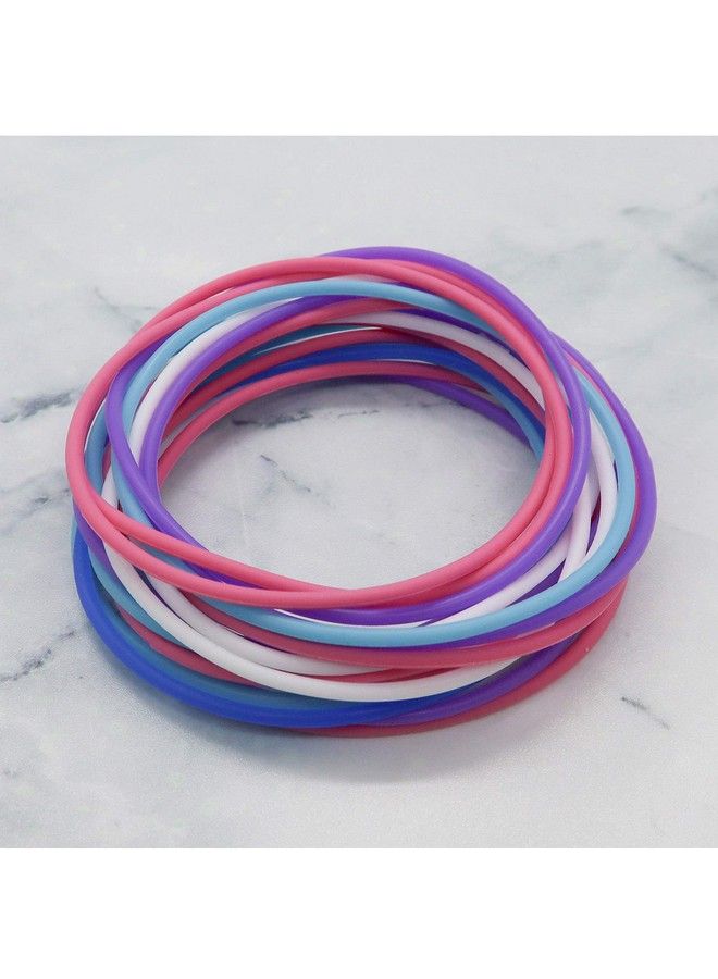 FROG SAC 72 Pcs Silicone Jelly Bracelets For Teen Girls Rubber Bands For Women Hair In 6 Colors Women Bracelet And Hair Ties Neon Party Favors For Teens 80S And 90S Jewelry Accessories - Image 3